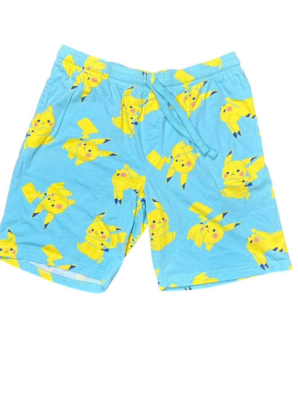 Pokémon Sleep Shorts Pikachu Yellow & Light Blue Size Medium pockets